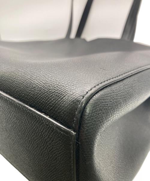 Valextra（ヴァレクストラ）Valextra (ヴァレクストラ) Vラインホリゾンタルショッピングバッグ/トートバッグ ブラックの古着・服飾アイテム