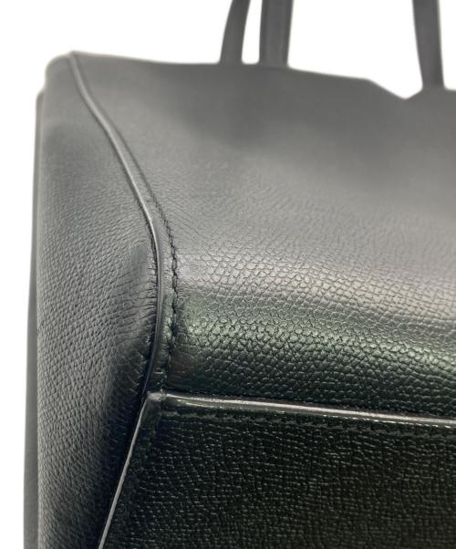 Valextra（ヴァレクストラ）Valextra (ヴァレクストラ) Vラインホリゾンタルショッピングバッグ/トートバッグ ブラックの古着・服飾アイテム