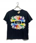 GUCCIグッチ）の古着「スター＆インターロッキングGプリント Tシャツ」｜ブラック