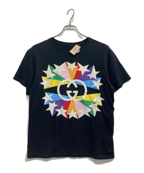 GUCCI（グッチ）GUCCI (グッチ) スター＆インターロッキングGプリント Tシャツ ブラック サイズ:XXSの古着・服飾アイテム
