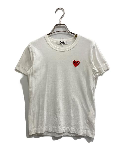 PLAY COMME des GARCONS（プレイコムデギャルソン）PLAY COMME des GARCONS (プレイコムデギャルソン) ハートワッペンTシャツ ホワイト サイズ:Mの古着・服飾アイテム