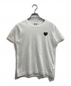 PLAY COMME des GARCONSプレイコムデギャルソン）の古着「ハートワッペンTシャツ」｜ホワイト