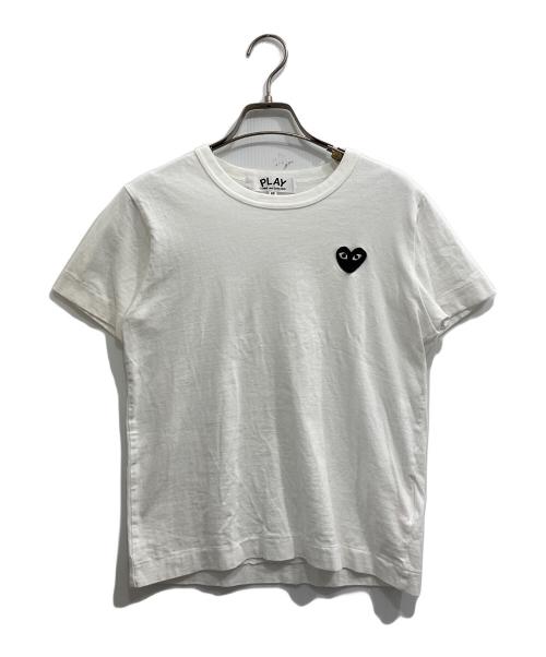PLAY COMME des GARCONS（プレイコムデギャルソン）PLAY COMME des GARCONS (プレイコムデギャルソン) ハートワッペンTシャツ ホワイト サイズ:Mの古着・服飾アイテム