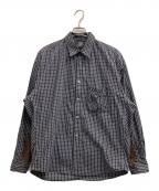 refomedリフォメッド）の古着「WRIST PATCH SLOUCH SHIRT "CHECK"」｜チャコールグレー