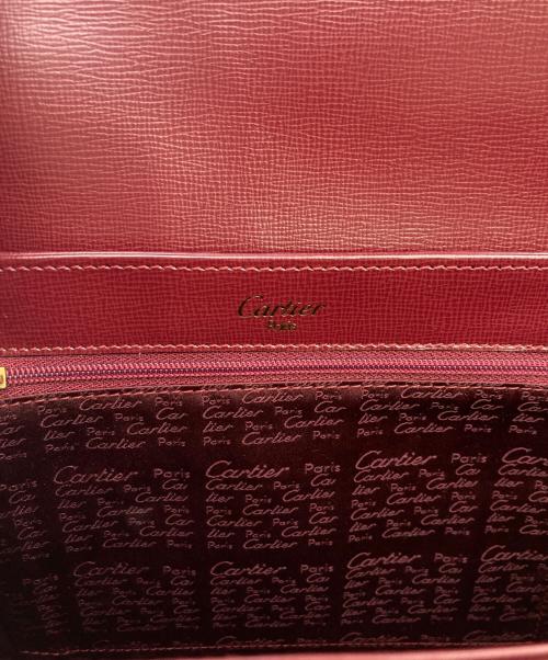 Cartier（カルティエ）Cartier (カルティエ) マストライン ターンロックショルダーバッグ レッドの古着・服飾アイテム