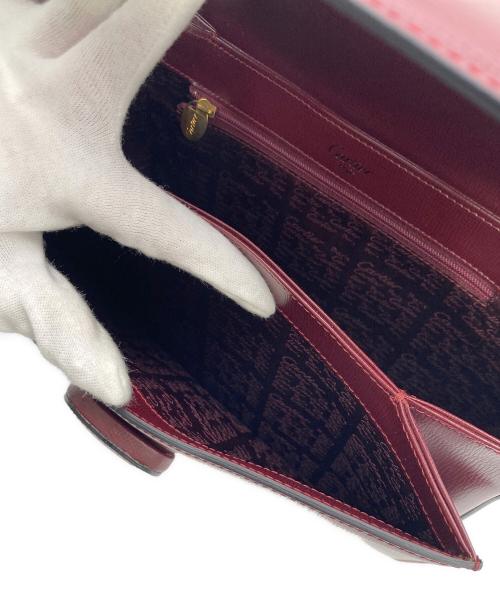 Cartier（カルティエ）Cartier (カルティエ) マストライン ターンロックショルダーバッグ レッドの古着・服飾アイテム
