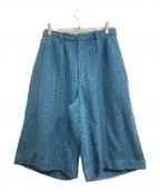 MAISON SPECIALメゾンスペシャル）の古着「Crochet Like Mesh Prime-Wide Shorts」｜ブルー