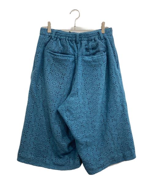 MAISON SPECIAL（メゾンスペシャル）MAISON SPECIAL (メゾンスペシャル) Crochet Like Mesh Prime-Wide Shorts ブルー サイズ:01の古着・服飾アイテム