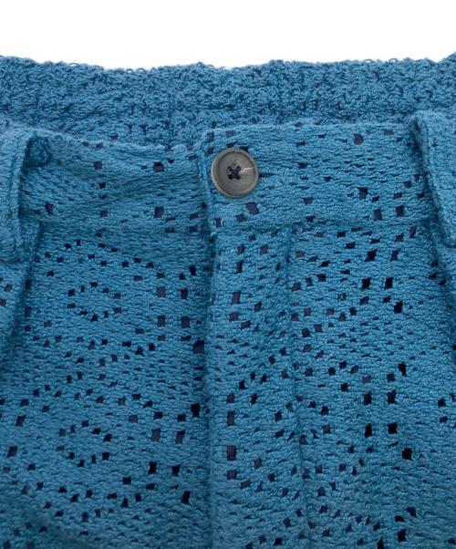 MAISON SPECIAL（メゾンスペシャル）MAISON SPECIAL (メゾンスペシャル) Crochet Like Mesh Prime-Wide Shorts ブルー サイズ:01の古着・服飾アイテム