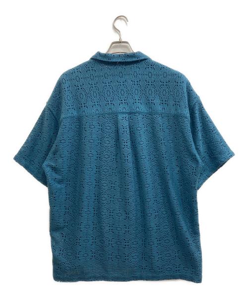 MAISON SPECIAL（メゾンスペシャル）MAISON SPECIAL (メゾンスペシャル) Crochet Like Mesh Prime-Over Short Sleeve Shirt ブルー サイズ:02の古着・服飾アイテム