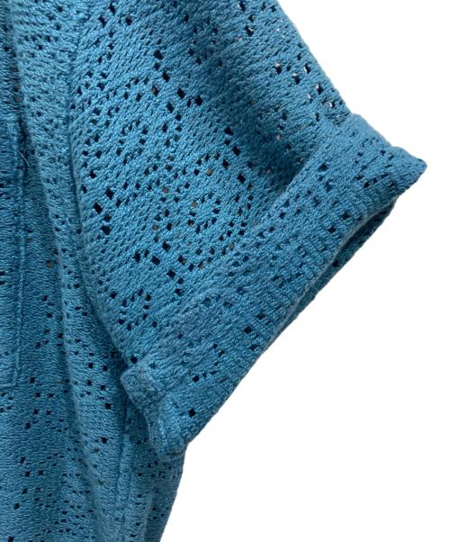 MAISON SPECIAL（メゾンスペシャル）MAISON SPECIAL (メゾンスペシャル) Crochet Like Mesh Prime-Over Short Sleeve Shirt ブルー サイズ:02の古着・服飾アイテム