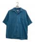 MAISON SPECIAL（メゾンスペシャル）の古着「Crochet Like Mesh Prime-Over Short Sleeve Shirt」｜ブルー