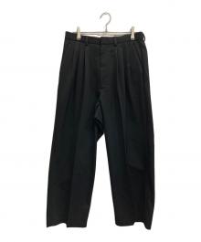 MAISON SPECIAL（メゾンスペシャル）の古着「Triacetate Three Tuck Wide Pants」｜ブラック