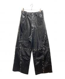 MAISON SPECIAL（メゾンスペシャル）の古着「Artificial Leather Wide Pants」｜ブラック