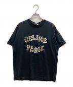 CELINEセリーヌ）の古着「ラインストーンロゴルーズフィットカットソー」｜ブラック