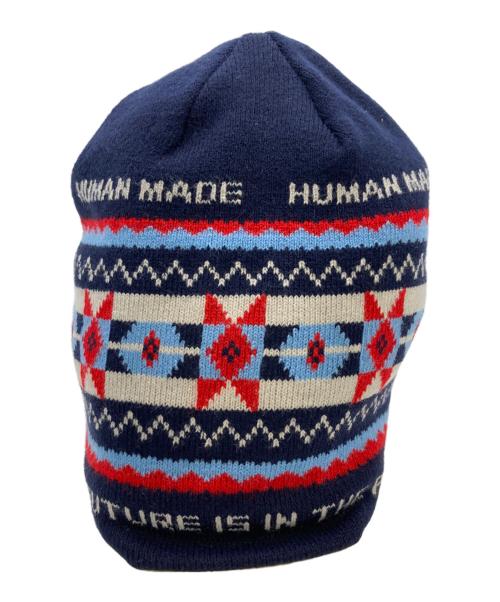 HUMAN MADE（ヒューマンメイド）HUMAN MADE (ヒューマンメイド) Jacquard Beanie ネイビーの古着・服飾アイテム