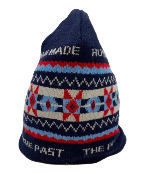 HUMAN MADE（ヒューマンメイド）HUMAN MADE (ヒューマンメイド) Jacquard Beanie ネイビーの古着・服飾アイテム