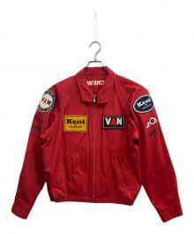 VAN JACKET（ヴァン ジャケット）の古着「ナイロンワッペンレーシングスイングトップ」｜レッド