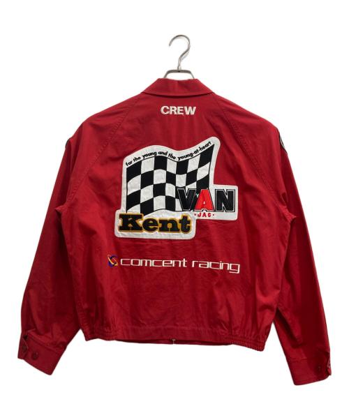 VAN JACKET（ヴァン ジャケット）VAN JACKET (ヴァン ジャケット) ナイロンワッペンレーシングスイングトップ レッド サイズ:Mの古着・服飾アイテム