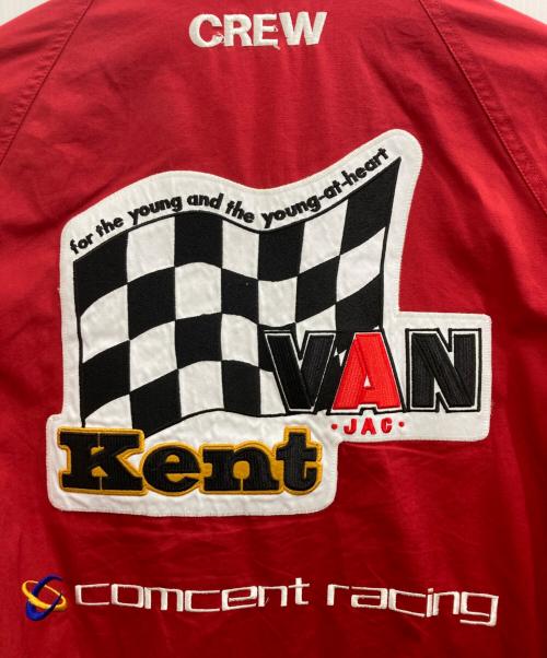 VAN JACKET（ヴァン ジャケット）VAN JACKET (ヴァン ジャケット) ナイロンワッペンレーシングスイングトップ レッド サイズ:Mの古着・服飾アイテム