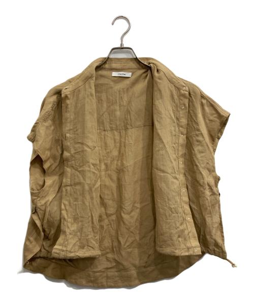DOUDOU（ドゥドゥ）DOUDOU (ドゥドゥ) リネンドロストフレンチシャツ ベージュ サイズ:Fの古着・服飾アイテム