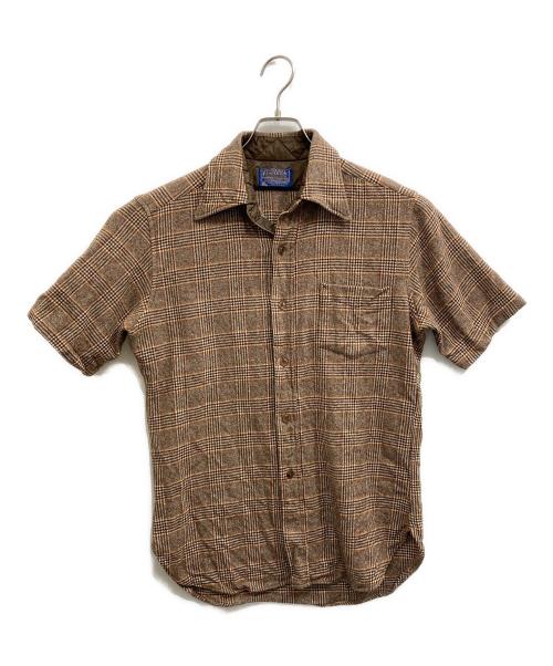 PENDLETON（ペンドルトン）PENDLETON (ペンドルトン) ウールチェック半袖シャツ ブラウン サイズ:Mの古着・服飾アイテム