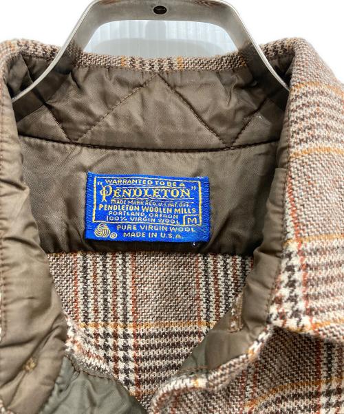 PENDLETON（ペンドルトン）PENDLETON (ペンドルトン) ウールチェック半袖シャツ ブラウン サイズ:Mの古着・服飾アイテム