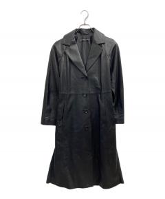 中古・古着通販】PARTINA (パルティーナ) ラムレザーコート ブラック