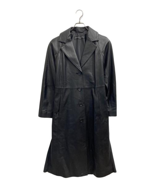 JEAN LOUIS SCHERRER（ジャンルイ シェレル）JEAN LOUIS SCHERRER (ジャンルイ シェレル) 切替レザーコート ブラック サイズ:Lの古着・服飾アイテム