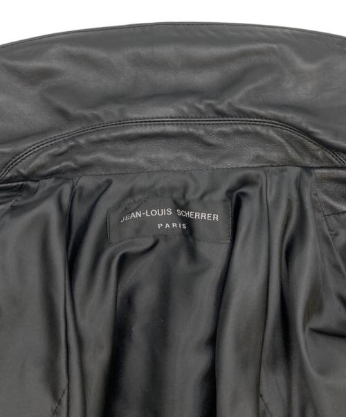 JEAN LOUIS SCHERRER（ジャンルイ シェレル）JEAN LOUIS SCHERRER (ジャンルイ シェレル) 切替レザーコート ブラック サイズ:Lの古着・服飾アイテム