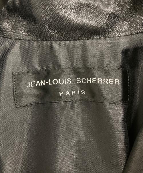 JEAN LOUIS SCHERRER（ジャンルイ シェレル）JEAN LOUIS SCHERRER (ジャンルイ シェレル) 切替レザーコート ブラック サイズ:Lの古着・服飾アイテム