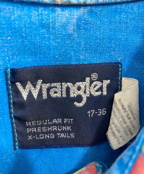 Wrangler（ラングラー）Wrangler (ラングラー) ネイティブ柄ウエスタンシャツ ブルー サイズ:17-36の古着・服飾アイテム