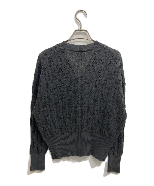 UNITED ARROWS TOKYO（ユナイテッドアローズトウキョウ）UNITED ARROWS TOKYO (ユナイテッドアローズトウキョウ) フェイクパール レース カーディガン ウォッシャブル グレー サイズ:記載なしの古着・服飾アイテム