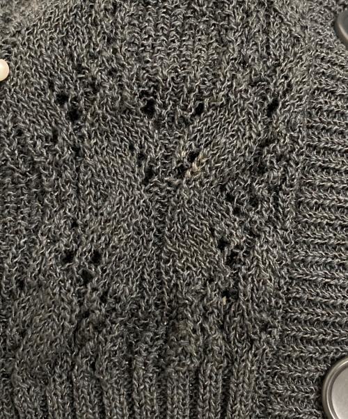 UNITED ARROWS TOKYO（ユナイテッドアローズトウキョウ）UNITED ARROWS TOKYO (ユナイテッドアローズトウキョウ) フェイクパール レース カーディガン ウォッシャブル グレー サイズ:記載なしの古着・服飾アイテム
