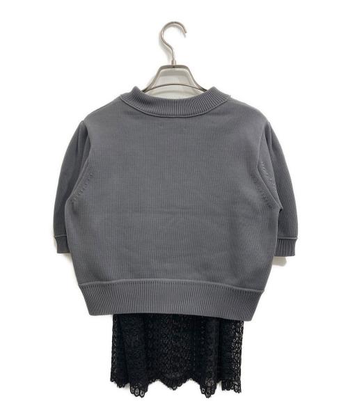 UNITED ARROWS（ユナイテッドアローズ）UNITED ARROWS (ユナイテッドアローズ) レース レイヤード カーディガン ブラック サイズ:記載なしの古着・服飾アイテム