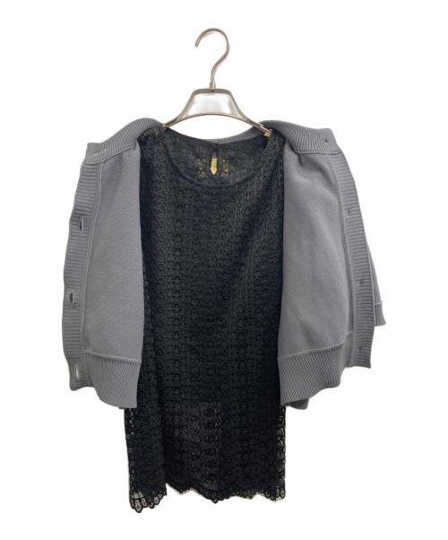 UNITED ARROWS（ユナイテッドアローズ）UNITED ARROWS (ユナイテッドアローズ) レース レイヤード カーディガン ブラック サイズ:記載なしの古着・服飾アイテム