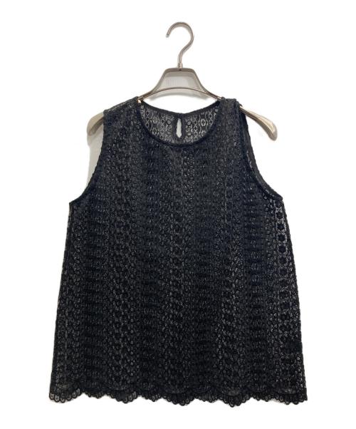 UNITED ARROWS（ユナイテッドアローズ）UNITED ARROWS (ユナイテッドアローズ) レース レイヤード カーディガン ブラック サイズ:記載なしの古着・服飾アイテム