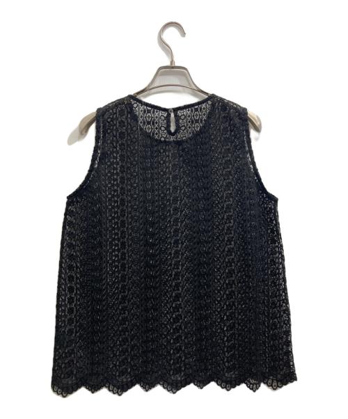 UNITED ARROWS（ユナイテッドアローズ）UNITED ARROWS (ユナイテッドアローズ) レース レイヤード カーディガン ブラック サイズ:記載なしの古着・服飾アイテム