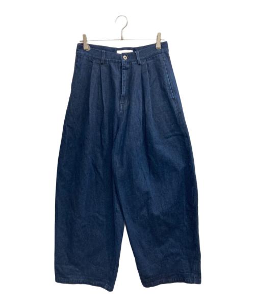 EVISTUB J（EVISTUB J）EVISTUB J (EVISTUB J) ワイドタックデニムパンツ インディゴ サイズ:MEDIUMの古着・服飾アイテム