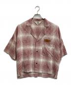 SUNSEAサンシー）の古着「Gingram Shadow Fried Shrimp Shirt」｜レッド