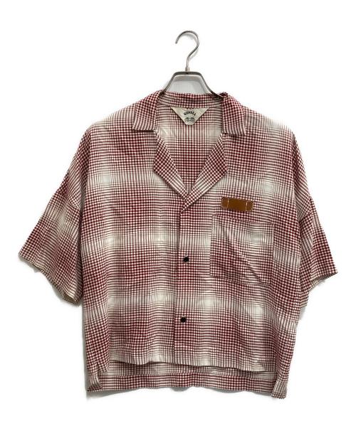 SUNSEA（サンシー）SUNSEA (サンシー) Gingram Shadow Fried Shrimp Shirt レッド サイズ:2の古着・服飾アイテム