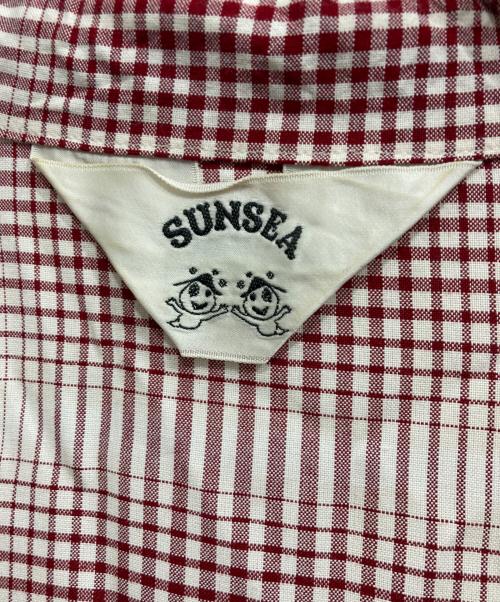SUNSEA（サンシー）SUNSEA (サンシー) Gingram Shadow Fried Shrimp Shirt レッド サイズ:2の古着・服飾アイテム
