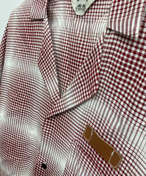 SUNSEA（サンシー）SUNSEA (サンシー) Gingram Shadow Fried Shrimp Shirt レッド サイズ:2の古着・服飾アイテム