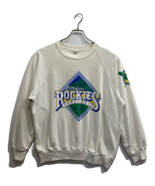 ATHLETES WORLD（アスリート ワールド）ATHLETES WORLD (アスリート ワールド) ラグランスウェット ホワイト サイズ:Lの古着・服飾アイテム