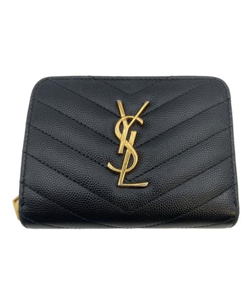 Saint Laurent Paris（サンローランパリ）Saint Laurent Paris (サンローランパリ) コンパクトジップアラウンドウォレット ブラックの古着・服飾アイテム