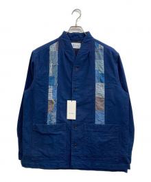 KUON（クオン）の古着「ボロ ストライプ キモノカラー シャツ ジャケット / Boro Striped Shirket」｜インディゴ