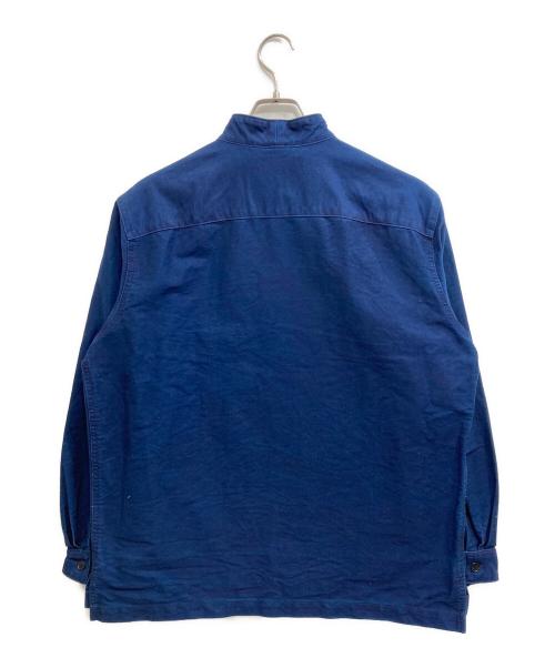 KUON（クオン）KUON (クオン) ボロ ストライプ キモノカラー シャツ ジャケット / Boro Striped Shirket インディゴ サイズ:Medium 未使用品の古着・服飾アイテム