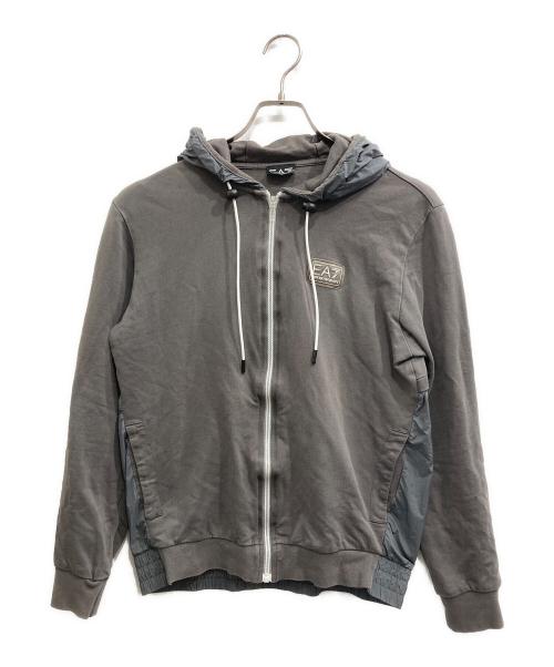 EA7（イーエーセブン）EA7 (イーエーセブン) ナイロン切替ジップパーカー グレー サイズ:Sの古着・服飾アイテム