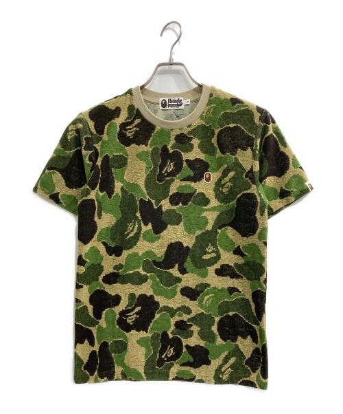 A BATHING APE（アベイシングエイプ）A BATHING APE (アベイシングエイプ) ABC CAMO PILE JACQUARD ONE  POINT TEE グリーン サイズ:Sの古着・服飾アイテム