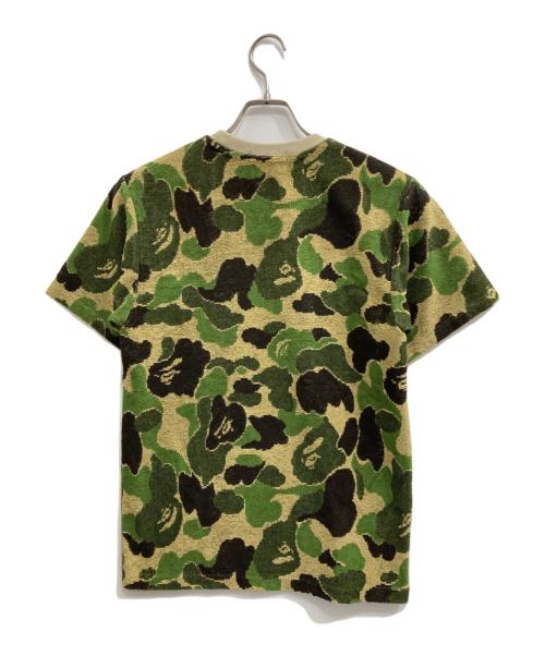 A BATHING APE（アベイシングエイプ）A BATHING APE (アベイシングエイプ) ABC CAMO PILE JACQUARD ONE  POINT TEE グリーン サイズ:Sの古着・服飾アイテム